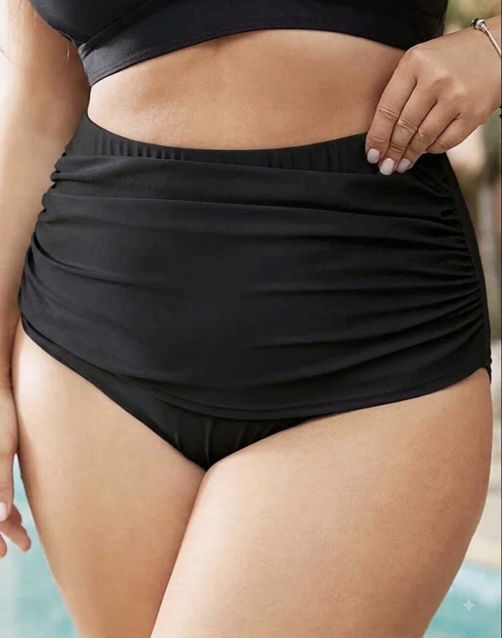 Plus Size 3x 22-24 BloomChic Tummy Control Ruched Bikini Swim Bottom